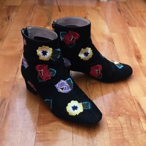 Betsey Johnson embroidered booties